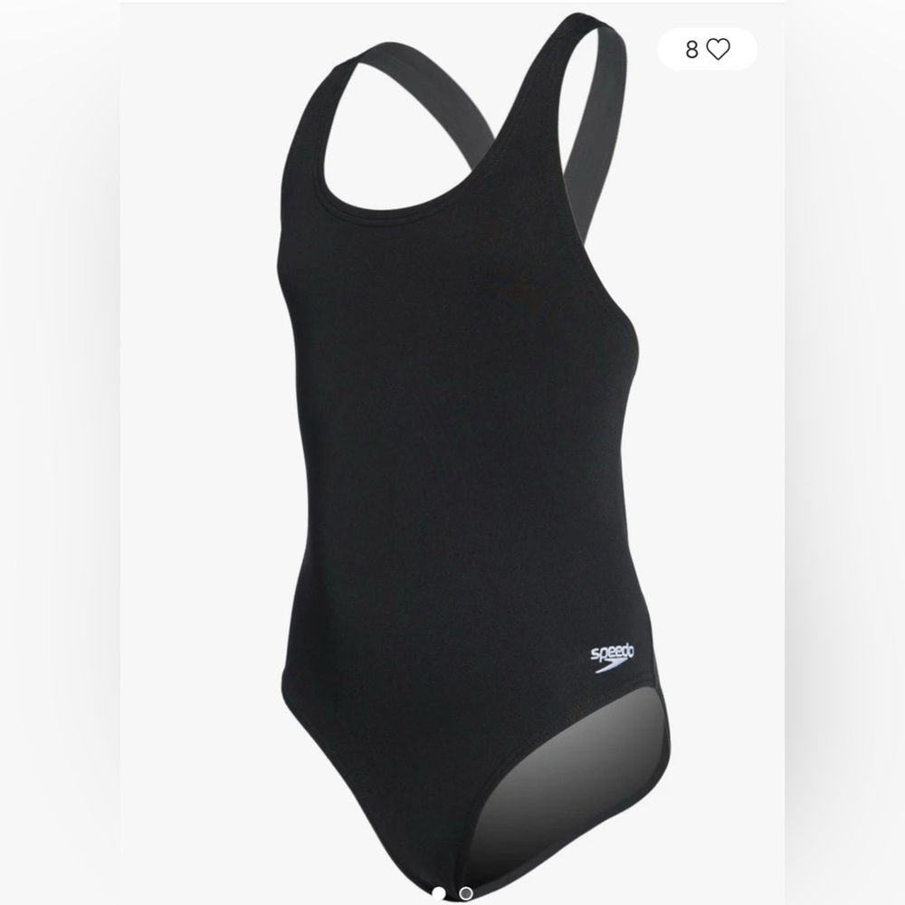Speedo Solid Endurance Super Proback Youth Swimsuit Black One Piece Size 10/26